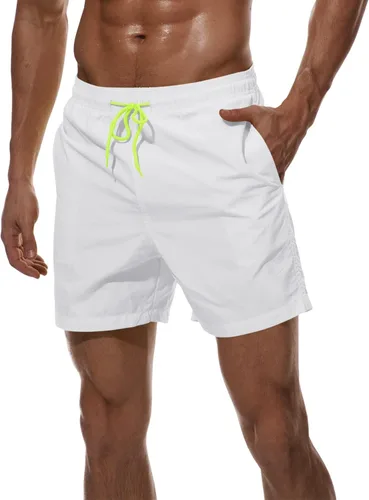 Vista 2 de FASKUNOIE Traje de baño para hombre, de secado rápido, de 5 y 9 pulgadas, con forro de malla