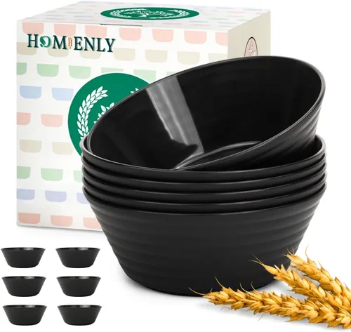 Vista 14 de Homienly Juego de 6 tazas de paja de trigo, tazas de salsa irrompibles de 4.5 onzas y tazas de salsa, tazas de condimento para tazas de charcutería