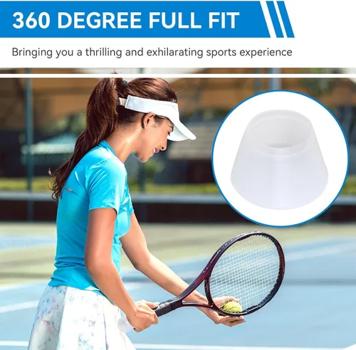 Vista 5 de Cubierta de extremo de raqueta de tenis, tapa de extremo de mango de raqueta de tenis, cubiertas traseras de silicona, accesorios deportivos
