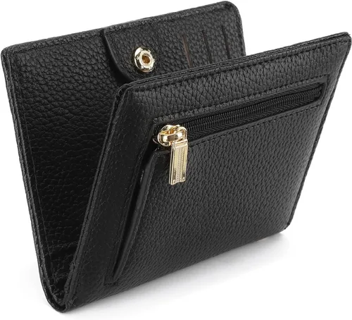Vista 16 de GAEKEAO Billetera delgada para mujer, tarjetero con bloqueo RFID, billetera plegable con bolsillo para monedas con cremallera, ventana
