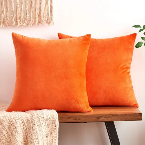 Vista 19 de Juego de 2 fundas de almohada decorativas de terciopelo de 16 x 16 pulgadas, fundas de almohada negras suaves para sofá, cama, sala de estar