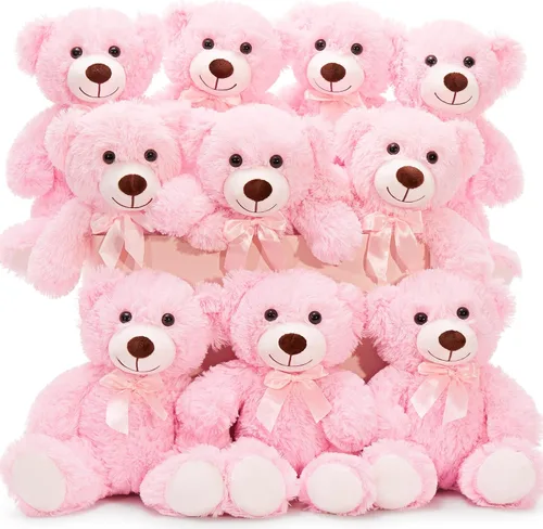 Vista 18 de MaoGoLan - Osos de peluche, paquete de 3 osos de peluche, regalo de cumpleaños o centro de mesa para niñas, 13.5 pulgadas