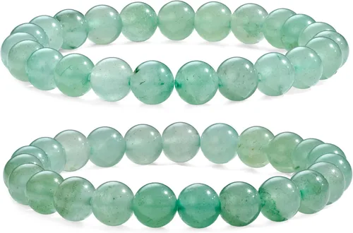 Vista 12 de Bivei - Pulsera elástica de cuentas redondas de cristales curativos semipreciosos naturales, hecha a mano, rellenadores de regalo para mujeres Ágata