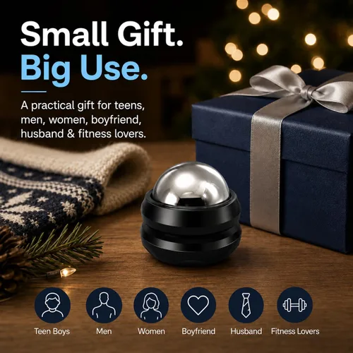 Vista 2 de Flyfan Bola Giratoria para Masaje en Frío - Regalos para Relleno de Calcetas para Hombres, Mujeres, Adolescentes, Niños, Se Mantiene Fría durante 6