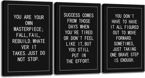 Vista 5 de Arte de Pared Motivacional 40 Razones para Entrenar 3 Piezas Pintura Impresión en Lienzo Decoración de Oficina Póster Mentalidad Millonaria