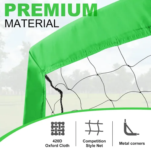 Vista 3 de BOHEN 9x5 FT Portable Metal Soccer Goal for Backyard, Steel Frame Soccer Net with Carry Bag, Fun for Outdoor Indoor Training Games for Kids and