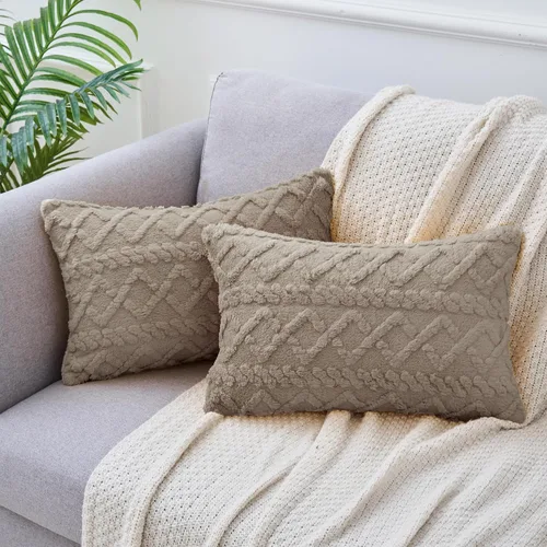 Vista 18 de uxcell Juego de 2 fundas de almohada de felpa de lana sintética, fundas de almohada con patrones geométricos, fundas de almohada decorativas