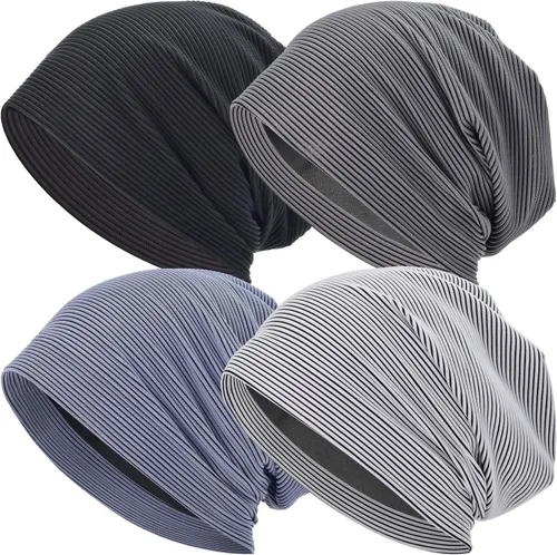 Vista 11 de EINSKEY Gorro ligero holgado para hombres y mujeres, gorro de algodón fino de gran tamaño, gorro de quimioterapia, gorro para dormir nocturno