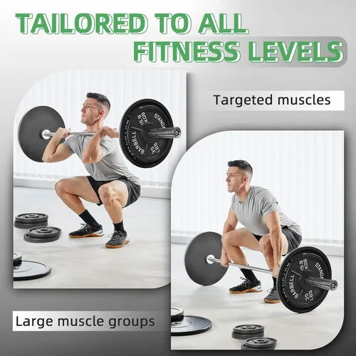 Vista 4 de Fitvids 2-Inch Olympic Cast Iron Weight Plate for Strength Training & Weightlifting, Multiple Sizes