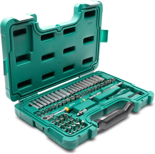 Vista 4 de SATA ST09540G - Juego de herramientas mecánicas de 63 piezas SAE y métrico Trinquete de 72 dientes de 1/4 pulgadas Juego de llaves estándar