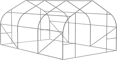 Vista 9 de Outsunny - Invernadero al aire libre de 11.5' x 10' x 6.5', tipo túnel, con ventanas enrollables, puerta con cremallera, cubierta de PE, marco