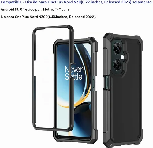 Vista 2 de Ailiber - Funda para OnePlus Nord N30, protector de pantalla, color negro resistente