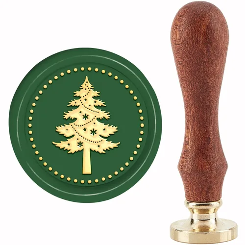 Vista 20 de CRASPIRE Sello de cera de Navidad X'Mas EVE para árbol de Navidad de 1.181 in/1.18 pulgadas, sello de sellado de cabeza de latón extraíble con mango