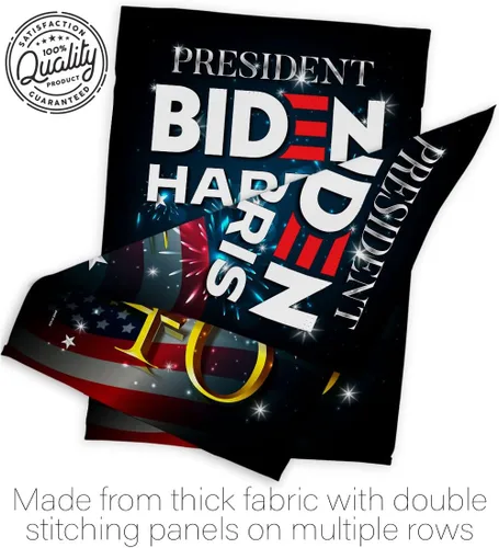 Vista 7 de Biden Harris Flag Juego de bandera de jardín President 46 con soporte de pared para votación patriótica, fiesta de té republicana demócrata