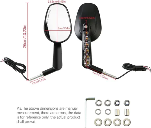 Vista 6 de Espejos retrovisores Muscle Pacewalker con luces LED de señales direccionales para H-arley Davidson VROD V-Rod VRSCF Negro
