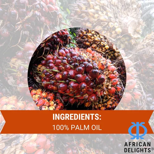 Vista 3 de African Delights Aceite de palma roja – 100% natural y puro Auténtico aceite de fruta de palma sin refinar Alto punto de humo para cocinar