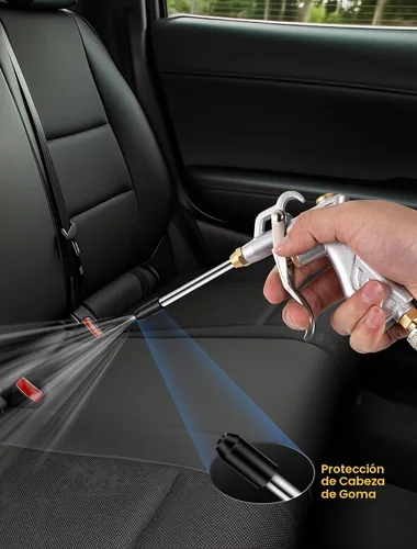 Vista 8 de Pistola de aire de alto volumen con potente boquilla Venturi y 2 extensiones de acero