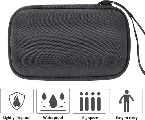 Vista 4 de khanka Estuche de viaje duro de repuesto para Sony SRS-XB13 Extra Bass Compact Portable Impermeable Bluetooth Altavoz (negro)