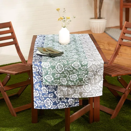 Vista 6 de DII Colección floral de mesa para exteriores, resistente al agua, 14x72 (Runner), verde alcachofa