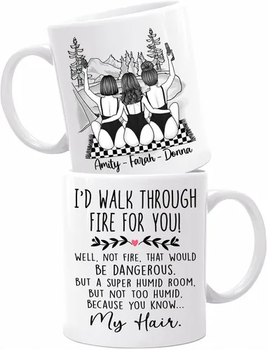 Vista 10 de Taza personalizada para mejor amiga para mujer, con texto en inglés "Best Friends We'll Be Friends Until We're Old Taza para mejor amiga, mejor