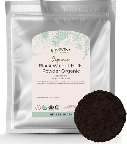 Vista 7 de Starwest Botanicals Polvo orgánico de cáscara de nogal negro, sin OMG