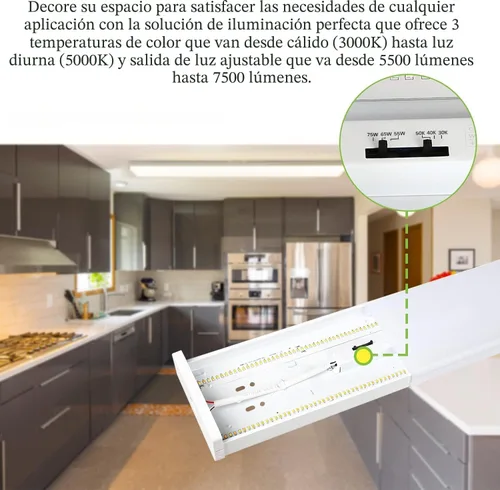Vista 3 de hykolity - Luz LED envolvente de 4 pies con 3 vatios/3CCT 55-75W 3000-5000K 3000K4000K5000K