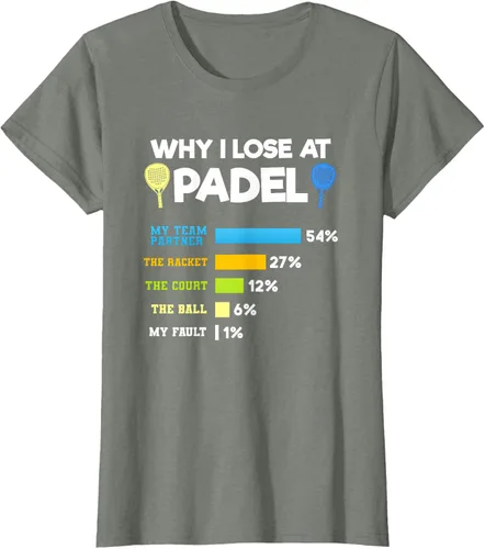 Vista 13 de Camiseta Why I Lose At Padel Answers Not My Fault