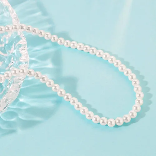 Vista 6 de Collar de perlas para hombre, collar redondo de perlas blancas para mujer, collar de perlas para hombre, collar de perlas, gargantilla, regalo