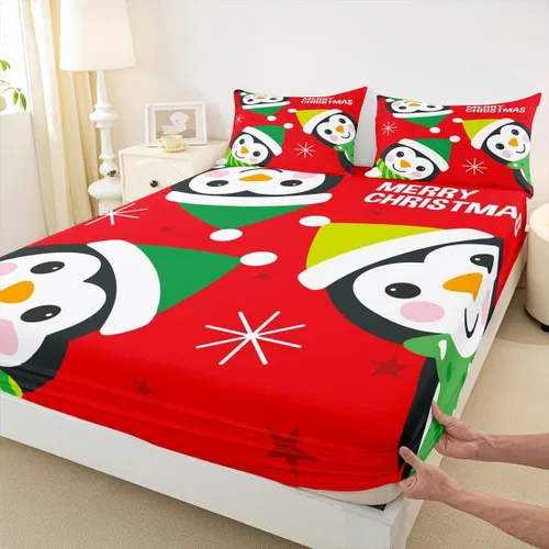 Vista 25 de Juego de sábana bajera ajustable para niños, tamaño individual, diseño rústico de pinos de dibujos animados, decoración de habitación de niños