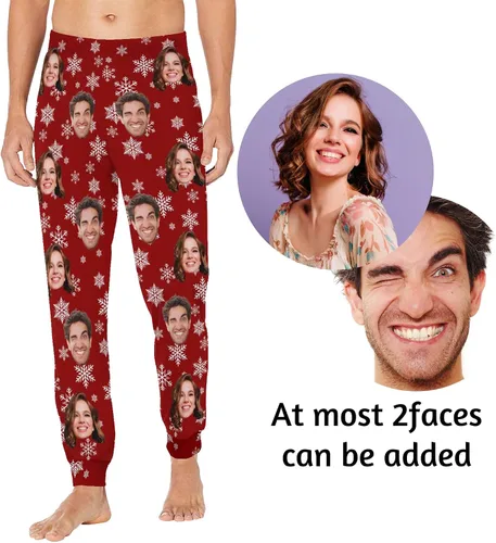 Vista 2 de Pantalones de pijama personalizados para hombre con foto, pantalones de pijama personalizados para mascotas, regalo divertido de cumpleaños para él