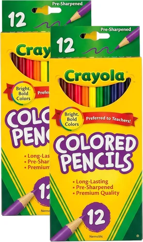 Vista 2 de Crayola Lápices de colores a granel, suministros escolares para niños para profesores, 12 paquetes con 12 colores [Exclusivo de Amazon]