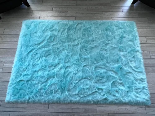 Vista 23 de LAMBZY Elegante y sofisticada alfombra rectangular de piel de oveja (beige, 2 x 3 pies)