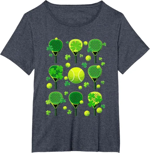 Vista 16 de St Patricks Day Padel Tennis Shamrock Paddle Irish Pride T-Shirt