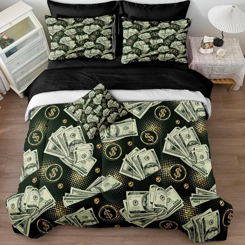 Vista 16 de Bedding_Dreamer Juego de ropa de cama Queen en una bolsa, diseño de sol y luna, espacio misterioso, decoración del hogar, edredón de plumón