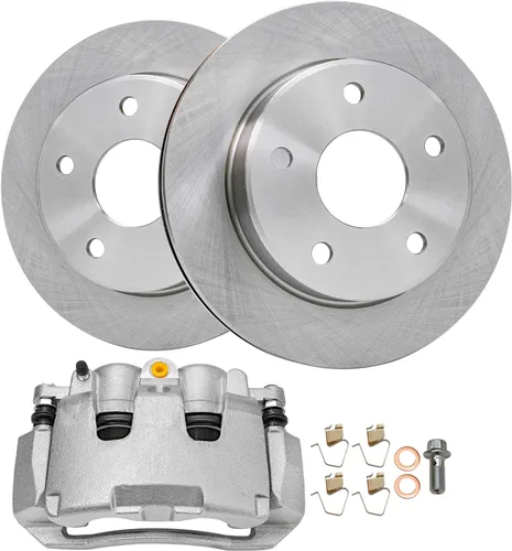 Vista 8 de Detroit Axle - Kit de freno delantero para Mazda 3 2004-2013, Mazda 5 2006-2015, 2010-2013 3 Sport, 2011 2012 Rotores de frenos y pastillas de freno