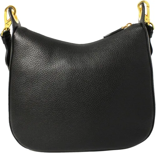 Vista 2 de Prada Vitello Phenix Negro Cuero Nylon Web Rayas Correa Bandolera Bandolera 1BC052