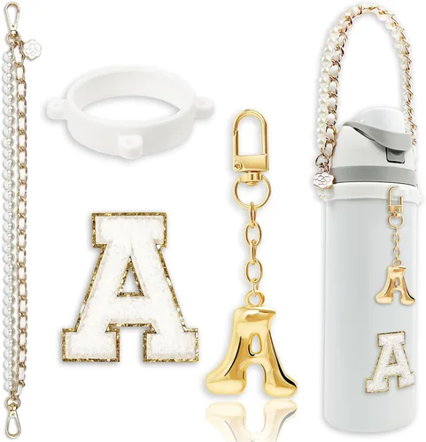 Vista 84 de Letter Handle Strap Accessories with Cute Initial Charm Compatible with Owala Water Bottle 24oz 32oz 40oz Owala Kids