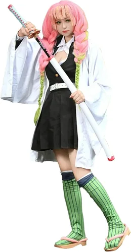Vista 2 de Disfraz de cosplay para niñas, traje de kimono, uniforme de Halloween