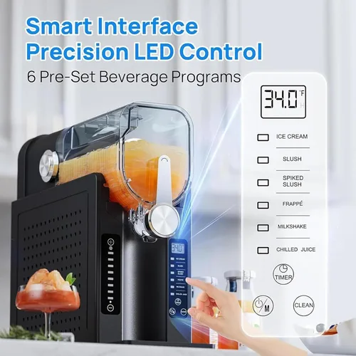 Vista 2 de Máquina de granizado, Máquina de granizado todo en uno para el hogar, panel de control inteligente, limpieza automática, 6 programas