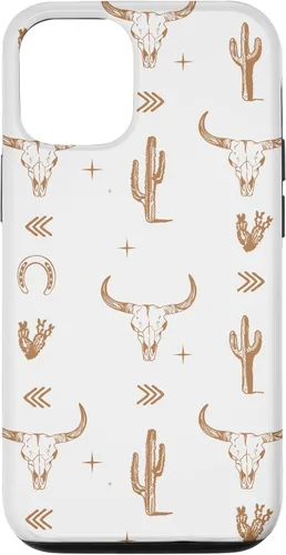 Vista 28 de Funda rústica elegante con diseño de calavera de toro sureño para iPhone 16