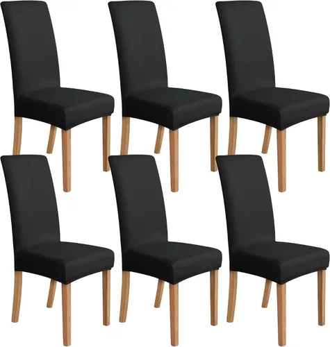 Vista 8 de Amazon Basics - Juego de 4 fundas para sillas de comedor o cocina, Parson/Dining, fundas elásticas y lavables, protectores removibles para sillas
