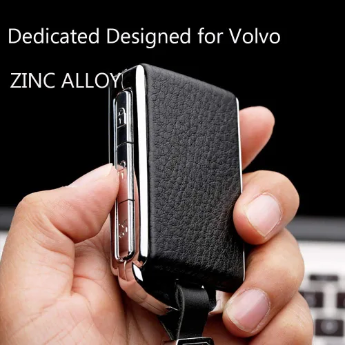 Vista 5 de ontto Funda de piel para llave de metal sin llave, para Volvo XC90 XC70 S60 S80 T5 T6