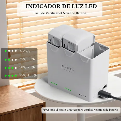 Vista 4 de Paquete de 2 mini baterías de vuelo inteligente serie 3 Plus con concentrador de carga bidireccional para DJI Mini 4 Pro - Batería de repuesto