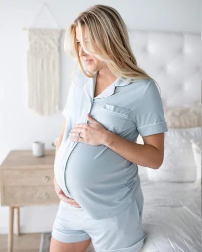 Vista 5 de Kindred Bravely Clea Classic - Conjunto de pijama de manga corta para maternidad y lactancia