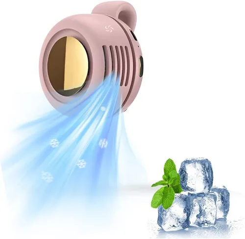 Vista 10 de Drkicsy 3 ventiladores pequeños de cuello con clip de torbellino, ventilador de enfriamiento portátil de 3 velocidades recargables, ventiladores