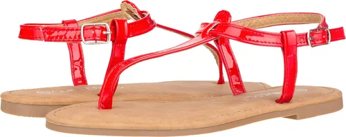 Vista 4 de CLOVERLAY Sandalias planas brillantes con correa en T para mujer