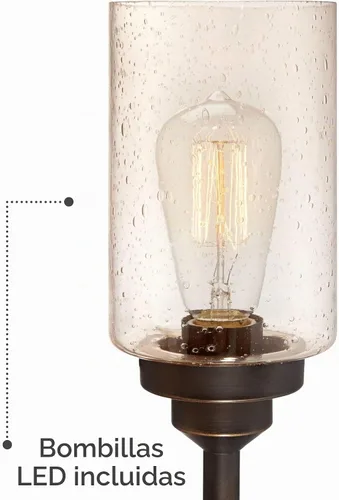 Vista 3 de Libby - Lámpara de mesa grande de 30 pulgadas, bombilla Edison, LED, bronce