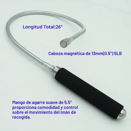 Vista 6 de VASTOOLS Juego de herramientas de recogida magnética flexible, 5 libras y 10 libras, extensión flexible de 26 pulgadas, recogida magnética