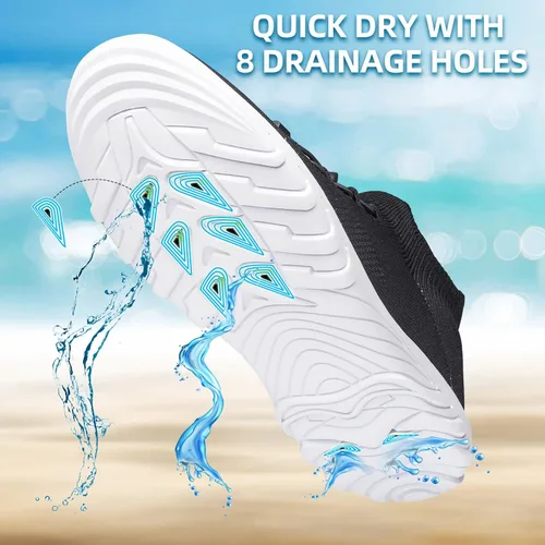 Vista 2 de SILLENORTH Zapatos de agua para hombre y mujer, de secado rápido, zapatos de agua para el agua, zapatos casuales para caminar, para buceo, natación