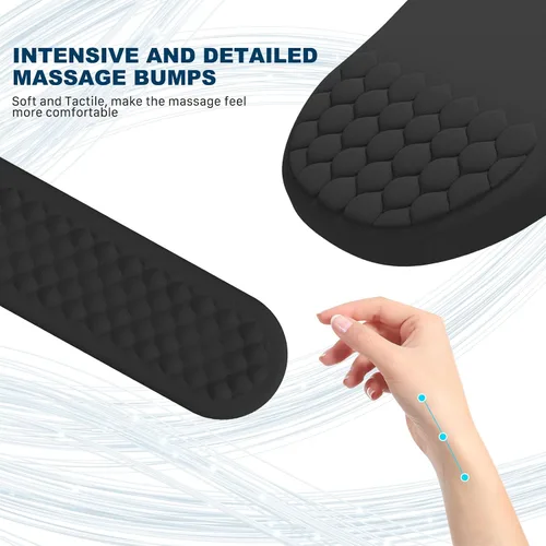 Vista 2 de Alfombrilla ergonómica para mouse y teclado con diseño de masaje, soporte de muñeca para mouse que ahorra espacio, reposamuñecas de espuma